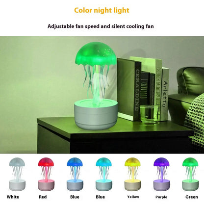 Jellyfish Humidifier Fragrance Diffuser Colorful Night Light Heavy Fog Essential Oil Diffuser Home Bedroom Office Air Humidifier Angel Wishes