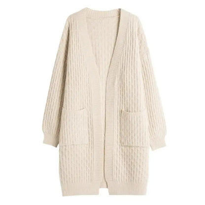 Knitted Long Lazy Feeling Thick Soft Skin-friendly Loose Long Sleeve Cardigan Jacket Angel Wishes