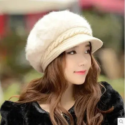 Ladies winter knitted beret Angel Wishes