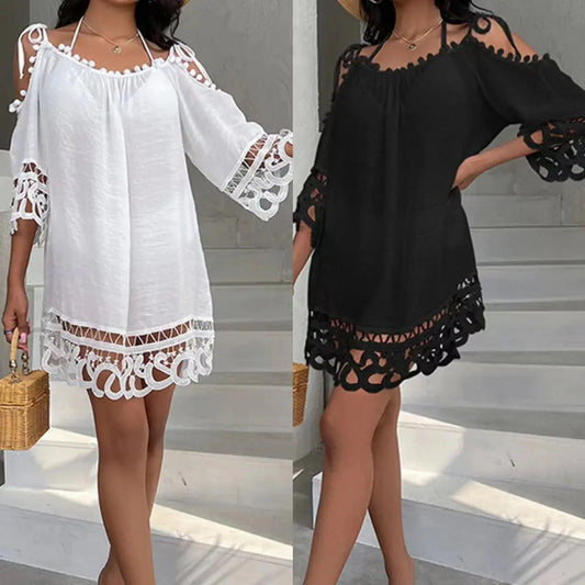 Loose Casual Vacation Beach Sun Protection Suit Swimsuit Cover Up Angel Wishes