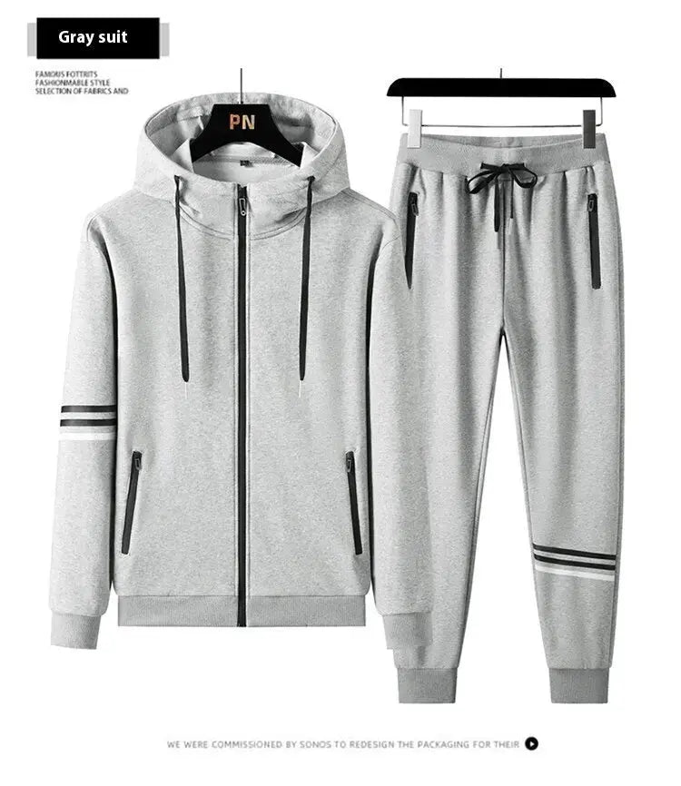 Men's Casual Sports Pure Cotton Hooded Sweater Trousers Two-piece Set Angel Wishes