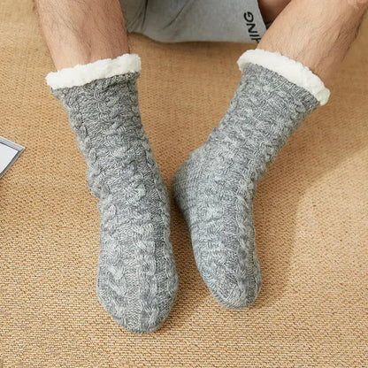 Men's Floor Socks Knitted Fleece Non-slip Angel Wishes