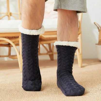 Men's Floor Socks Knitted Fleece Non-slip Angel Wishes