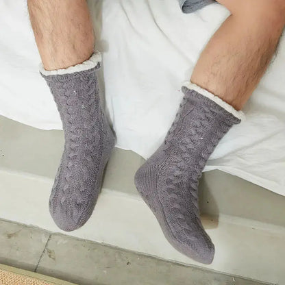 Men's Floor Socks Knitted Fleece Non-slip Angel Wishes