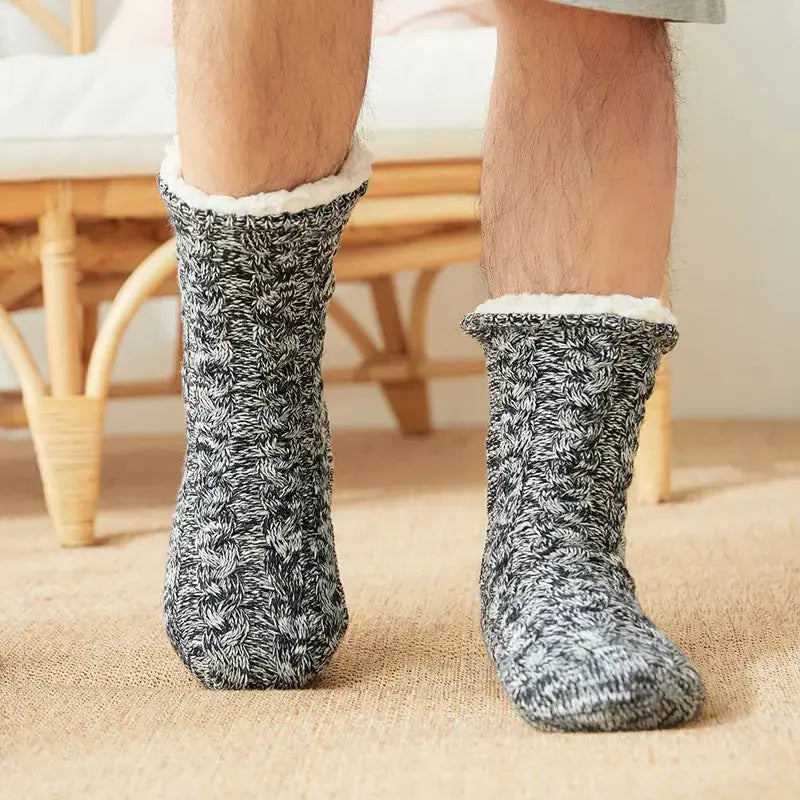 Men's Floor Socks Knitted Fleece Non-slip Angel Wishes