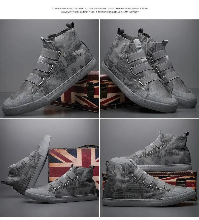 Men's High-top Camouflage Canvas Shoes Youth Fashion Casual Shoes Angel Wishes