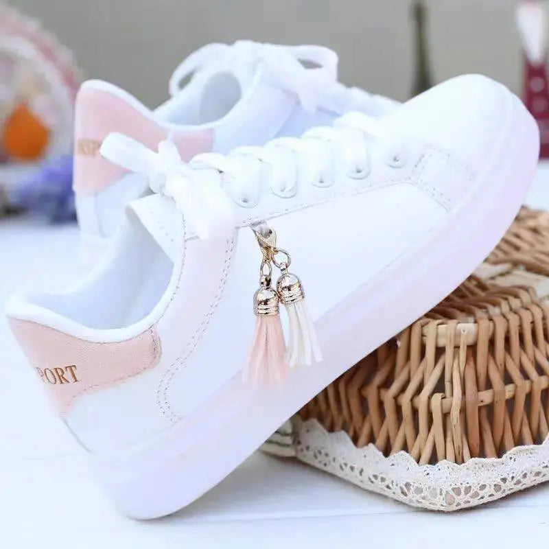 Mesh white shoes ladies fashion breathable shoes students Korean casual shoes sports shoes flat shoes womens shoes Angel Wishes