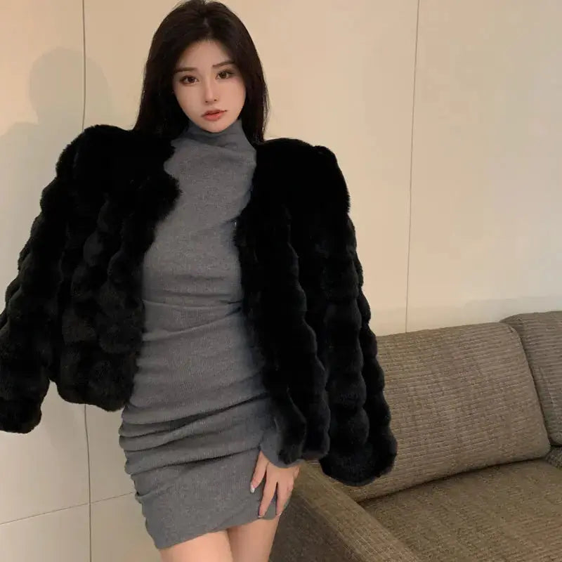 Mink Velvet Eco-friendly Fur Coat For Women Short Angel Wishes