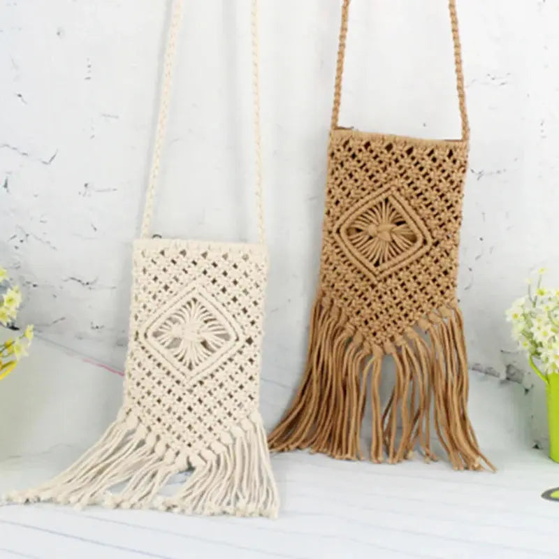 Hand-woven Cotton Tassel Bag Angel Wishes