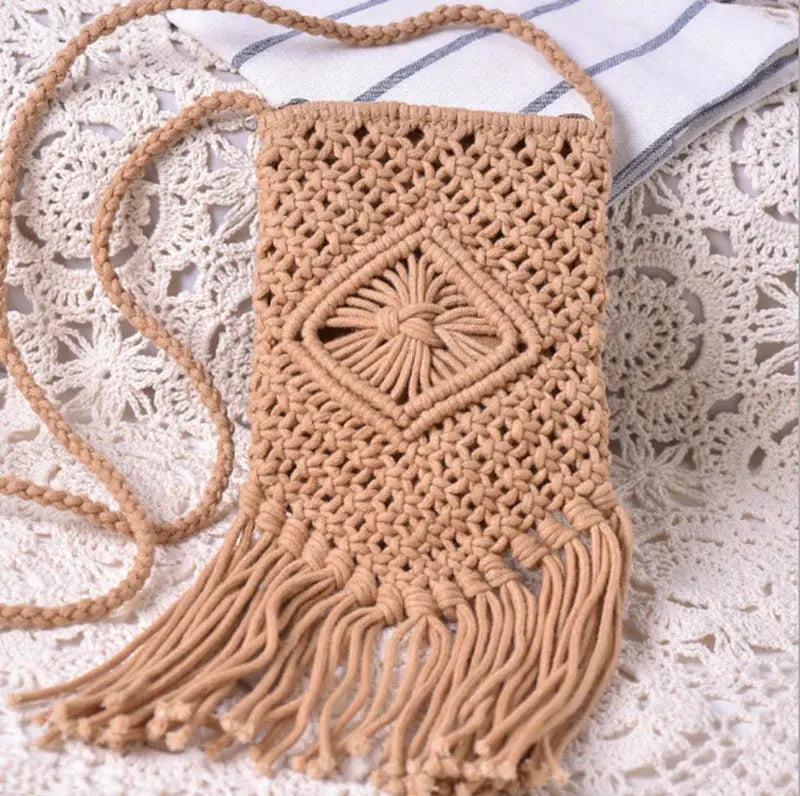 Hand-woven Cotton Tassel Bag Angel Wishes