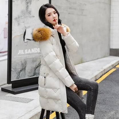 New Fleece-lined Down Jacket Women's Winter Thick Cotton Clothing Coat Angel Wishes