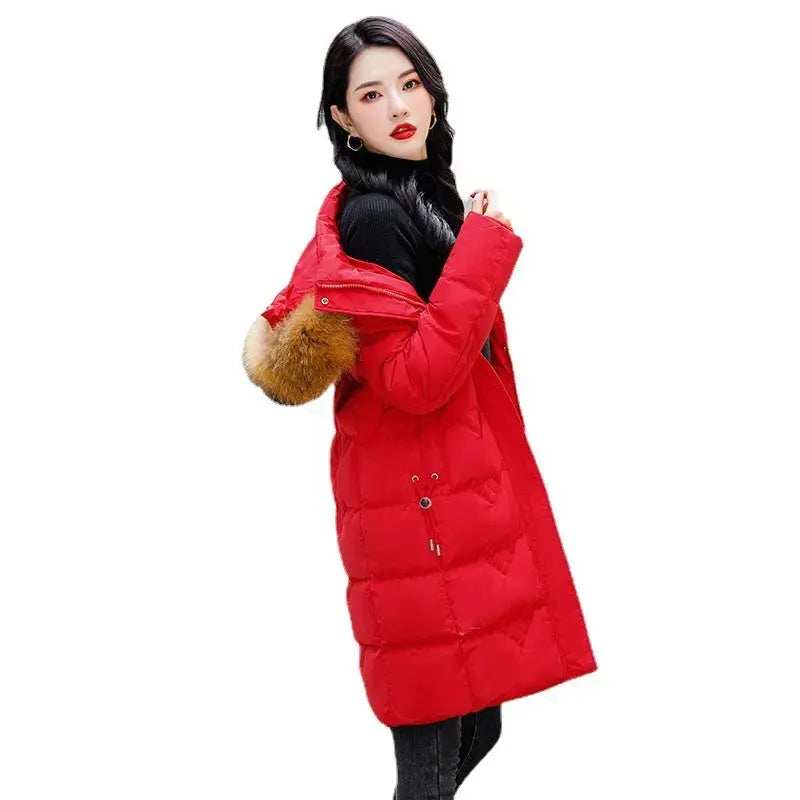 New Fleece-lined Down Jacket Women's Winter Thick Cotton Clothing Coat Angel Wishes