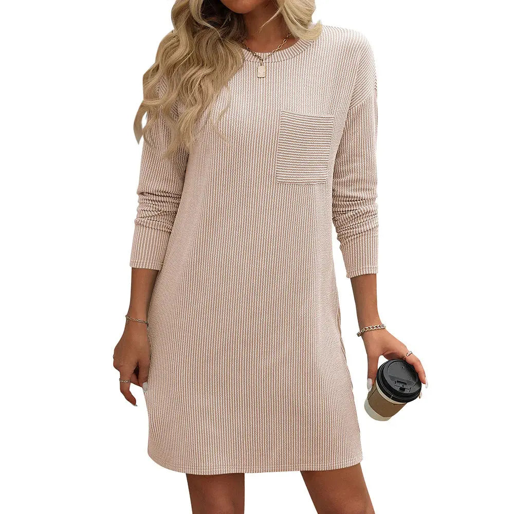 Striped Long Sleeve Dress Angel Wishes