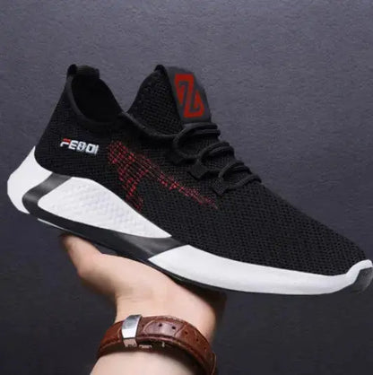 New Sports Shoes Men's Breathable Casual Mesh Shoes Comfort Increase Lace-up Non-slip Low-top Running Shoes Angel Wishes