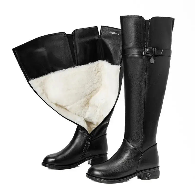 Over The Knee Boots Women Winter New Thickened Warm Angel Wishes