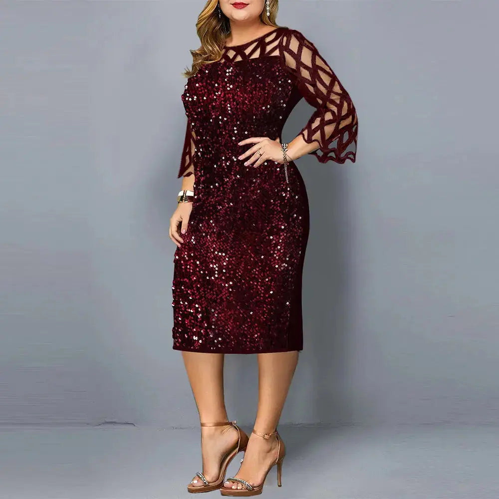 Party Dresses Sequin Plus Size Women's Sexy Night Club Dress Angel Wishes