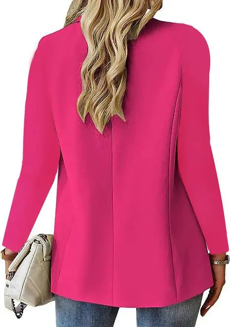 Polyester Autumn Long Sleeve Solid Color Cardigan Small Suit Jacket For Women Angel Wishes