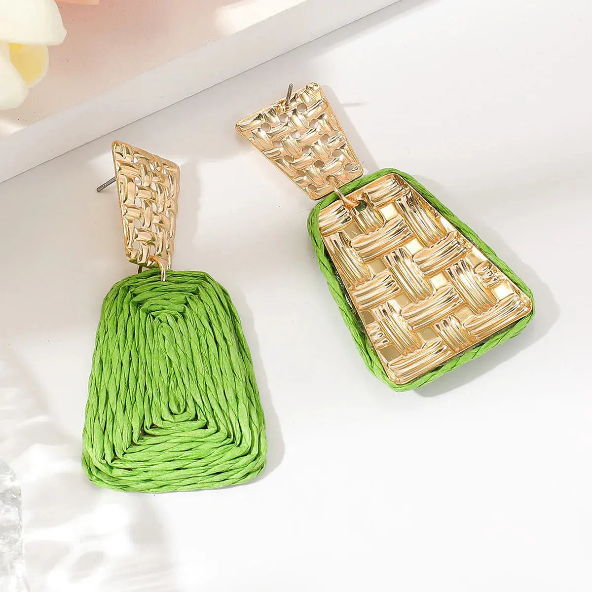 Raffia Earrings Women's Fashion Trapezoidal Alloy Angel Wishes