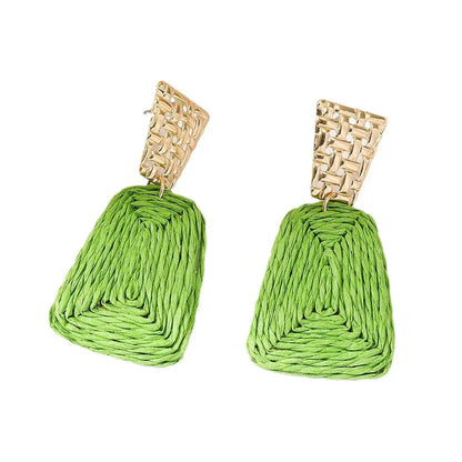 Raffia Earrings Women's Fashion Trapezoidal Alloy Angel Wishes