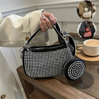 Rhinestone Shoulder Bag With Small Purse Fashion Party Underarm Crossbody Bag For Women Luxury Designer Bags Angel Wishes