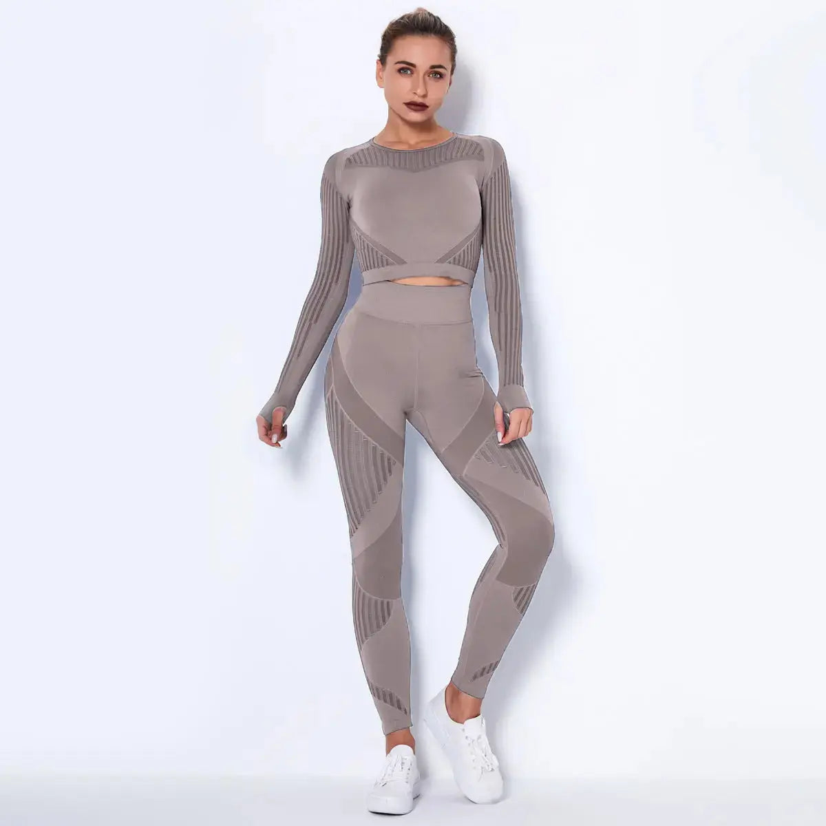 Seamless Knitted Absorbent Yoga Long-Sleeved Suit Yoga Wearsuit Angel Wishes