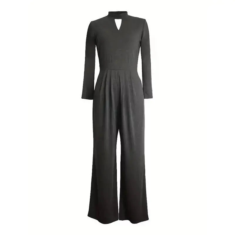 Small Turtleneck Long Sleeve Jumpsuit Knitted Casual Pants Straight Angel Wishes