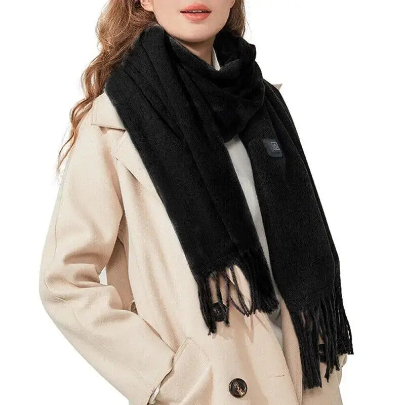 Smart Electric Heated Scarf Winter Neck Warmer Shawl USB Man Woman Designer HS Angel Wishes