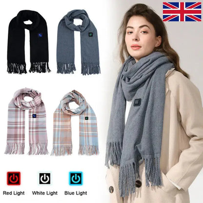 Smart Electric Heated Scarf Winter Neck Warmer Shawl USB Man Woman Designer HS Angel Wishes