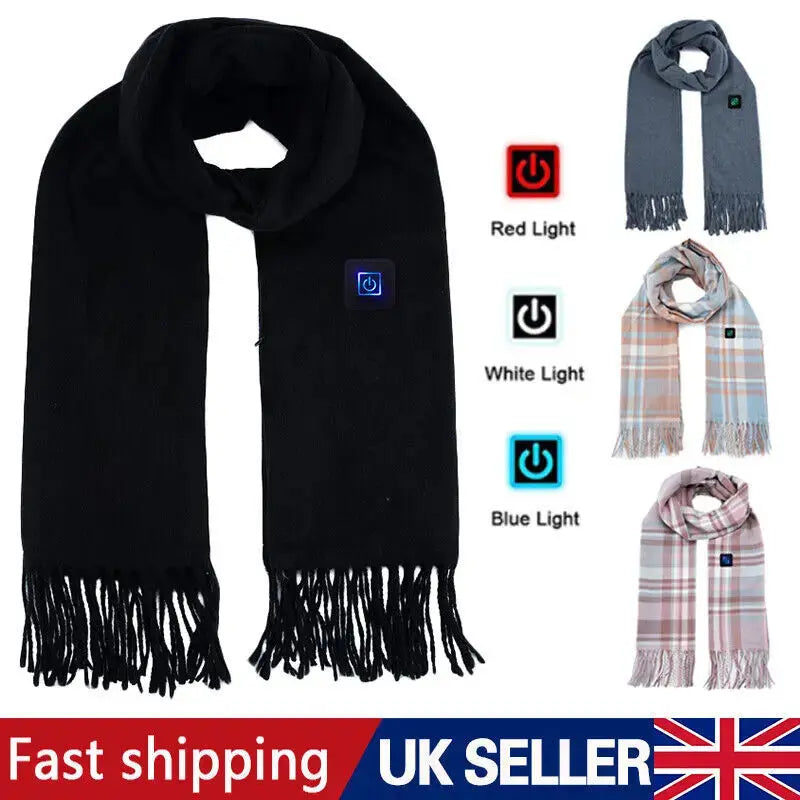 Smart Electric Heated Scarf Winter Neck Warmer Shawl USB Man Woman Designer HS Angel Wishes