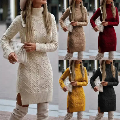 Solid Color Split Twist Mid-length Sweater Women's Skirt Angel Wishes