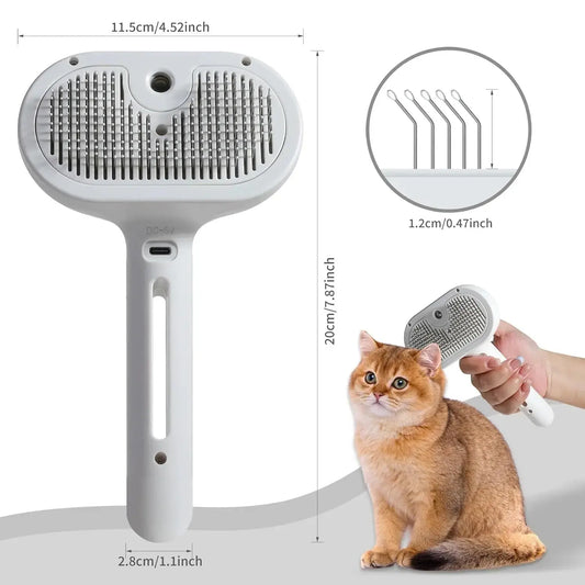 Spray Cat Brush For Shedding Water Brush For Cats And Dogs Pet Hair Removal Comb With Water Tank And Release Button Steamy Cat Brush Pet Spray Hair Comb Angel Wishes