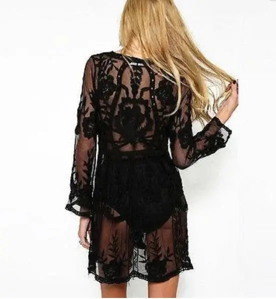 Super Transparent Lace Crochet Dress Angel Wishes