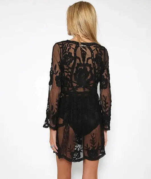 Super Transparent Lace Crochet Dress Angel Wishes