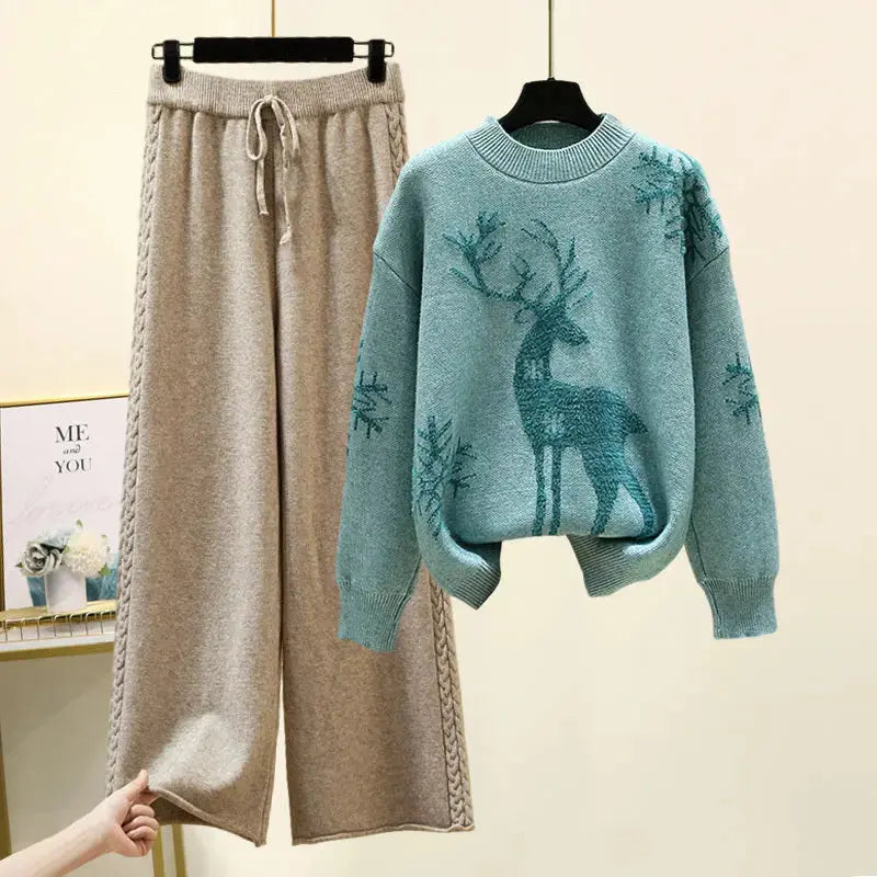 Sweater Was Thin And Versatile Casual Pants Two-piece Suit Angel Wishes