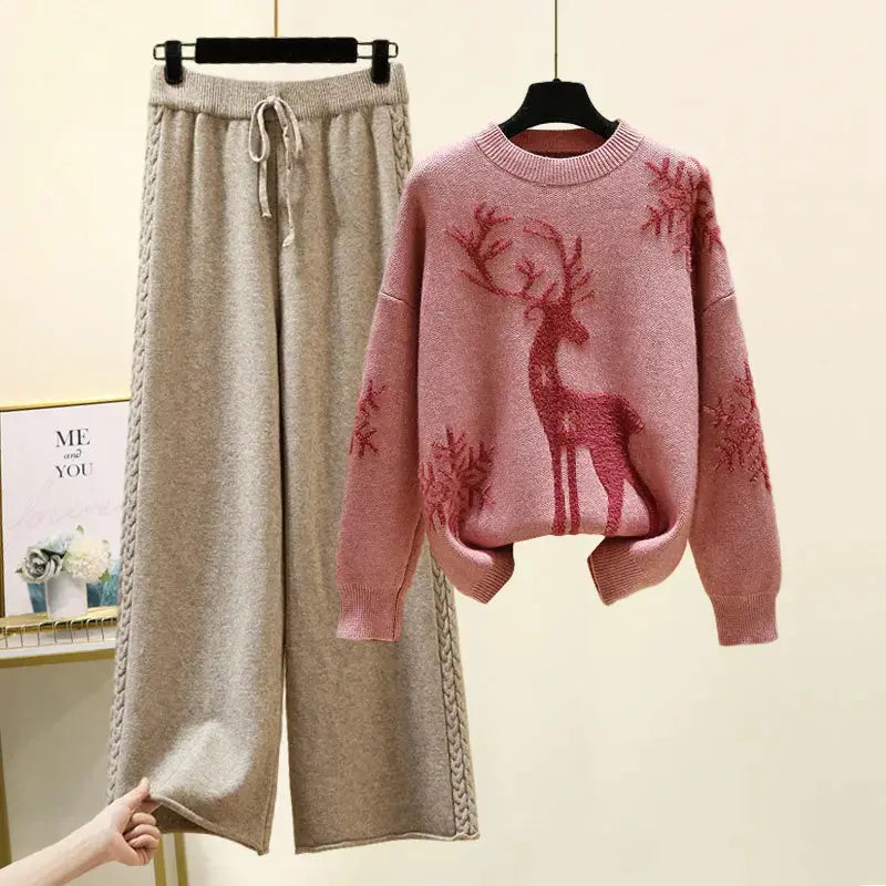 Sweater Was Thin And Versatile Casual Pants Two-piece Suit Angel Wishes