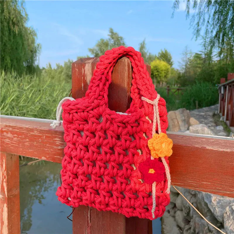 Thick Thread Cotton Rope Knitted Handbag Angel Wishes