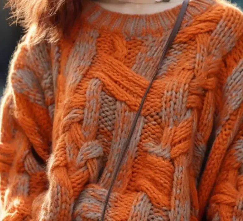 Loose Orange Knit Jumper Angel Wishes