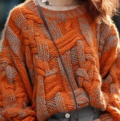 Loose Orange Knit Jumper Angel Wishes