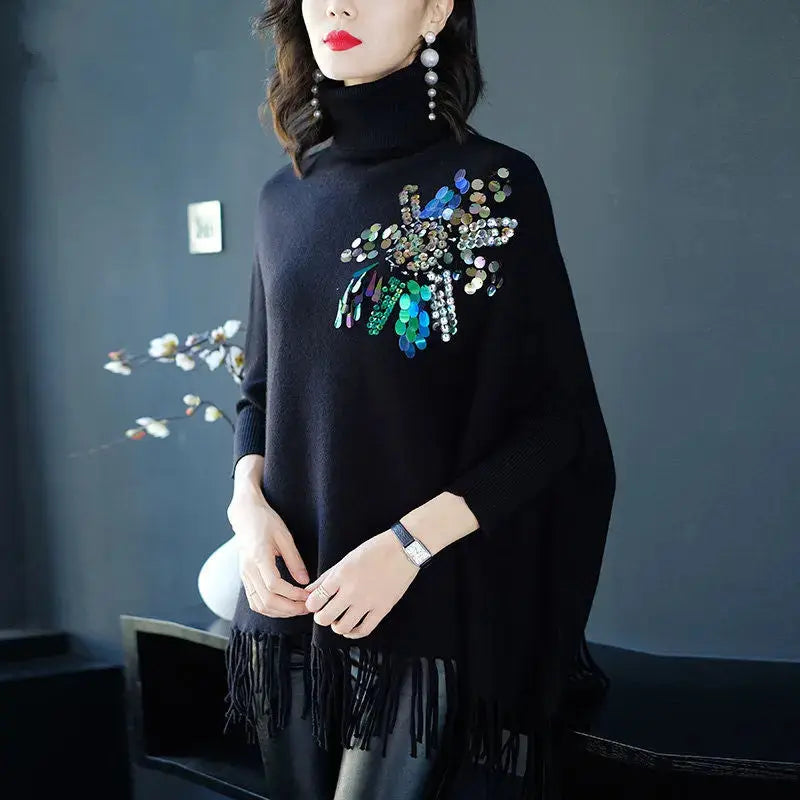 Turtleneck Sweater Women Autumn And Winter Long Sleeves Loose Angel Wishes