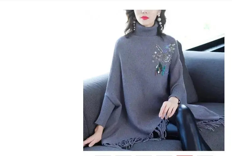 Turtleneck Sweater Women Autumn And Winter Long Sleeves Loose Angel Wishes