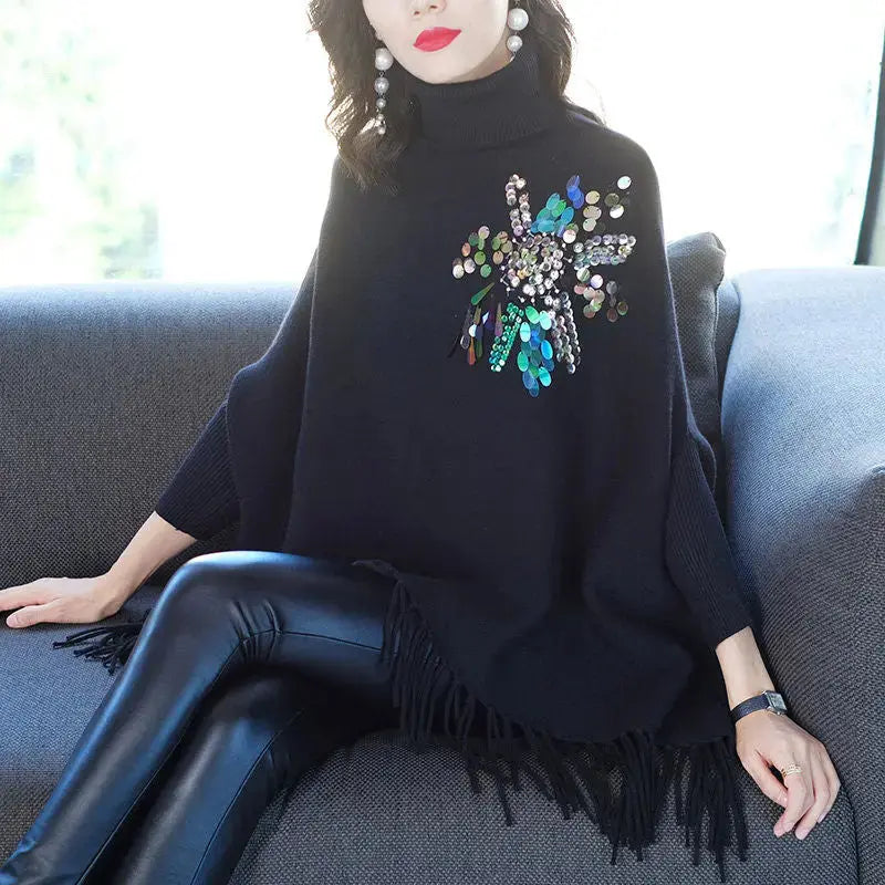 Turtleneck Sweater Women Autumn And Winter Long Sleeves Loose Angel Wishes