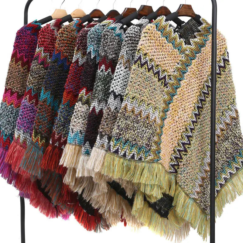 Colorful Ethnic Style Pullover Cloak Women Angel Wishes