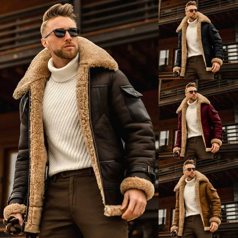 Men's Fur Collar Winter Jacket Angel Wishes