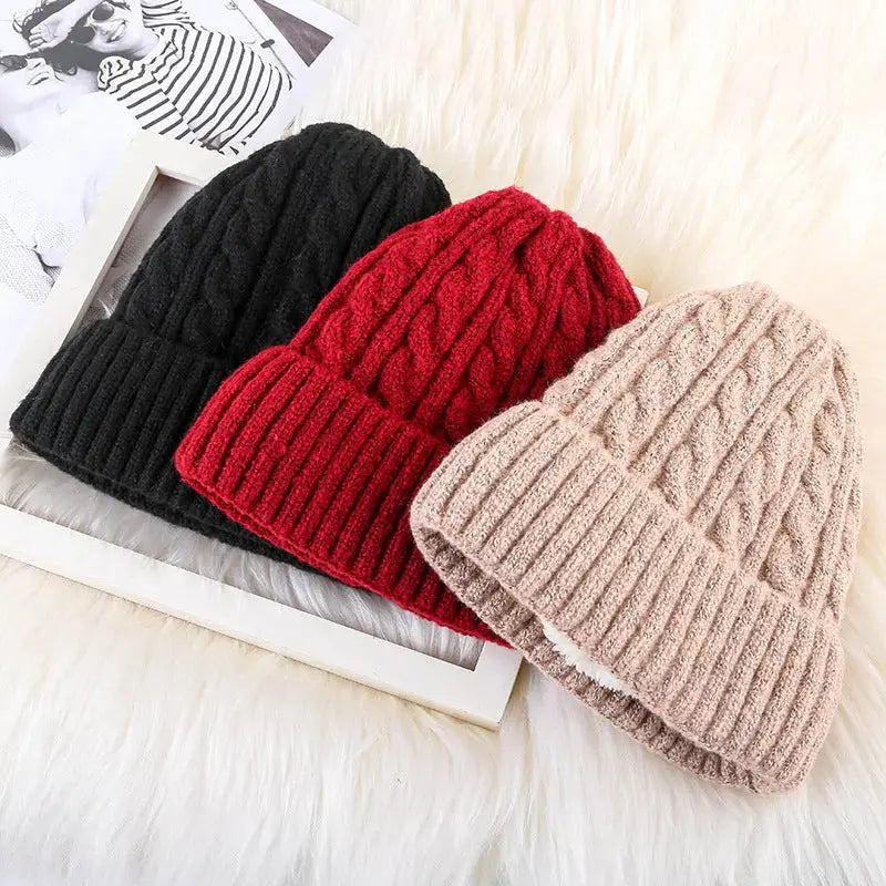 Winter Mohair Women Fleece Knitted Beanie Angel Wishes