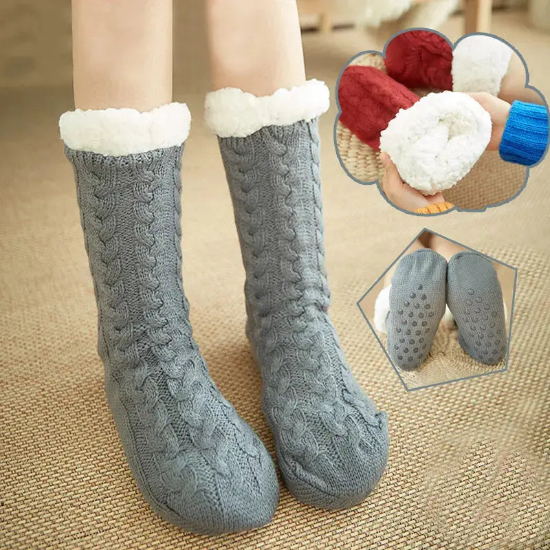 Winter Warm Knitted Plush Floor Socks Home Indoor Non-slip Carpet Socks For Men And Women Angel Wishes