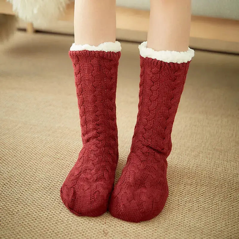 Winter Warm Knitted Plush Floor Socks Home Indoor Non-slip Carpet Socks For Men And Women Angel Wishes