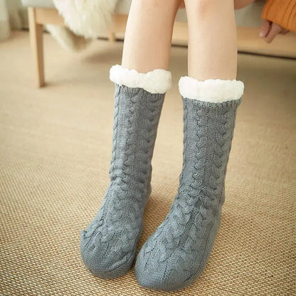 Winter Warm Knitted Plush Floor Socks Home Indoor Non-slip Carpet Socks For Men And Women Angel Wishes