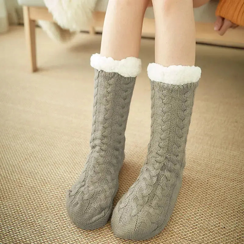 Winter Warm Knitted Plush Floor Socks Home Indoor Non-slip Carpet Socks For Men And Women Angel Wishes