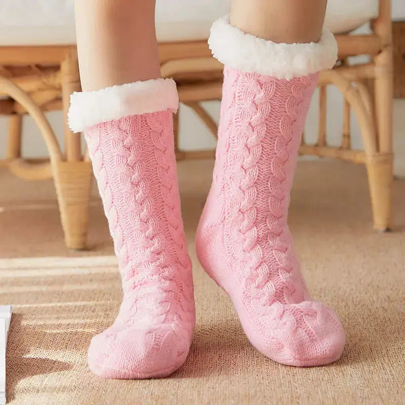 Winter Warm Knitted Plush Floor Socks Home Indoor Non-slip Carpet Socks For Men And Women Angel Wishes