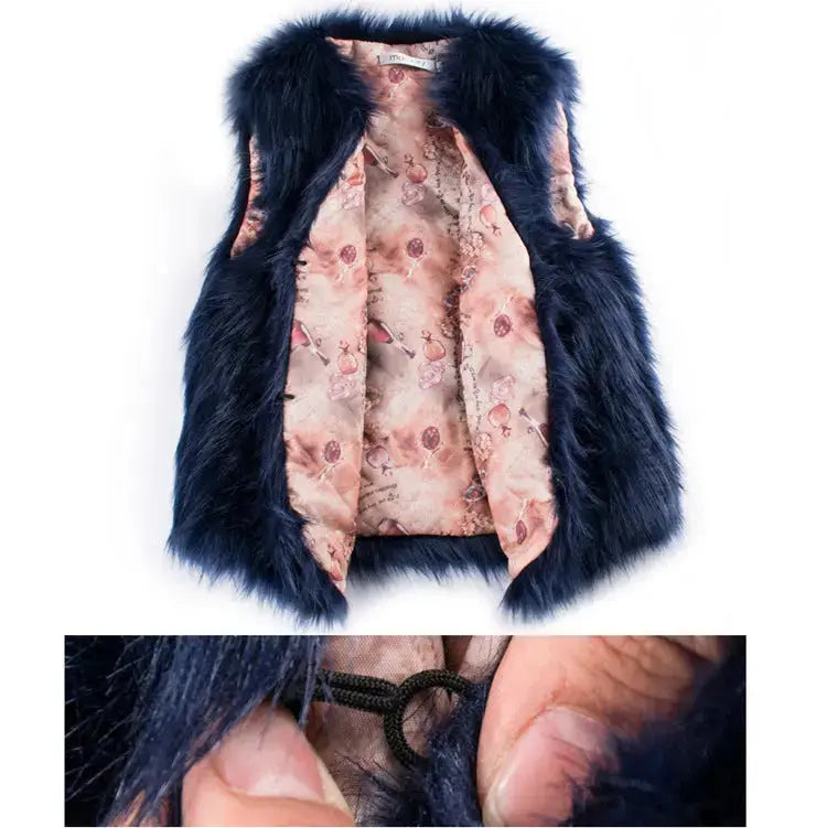 Winter Wool Fur Vest Warm Vest Angel Wishes